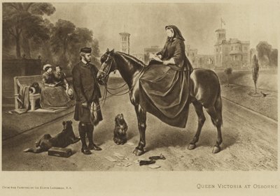 オズボーンで馬に座っているビクトリア女王 作： Edwin Landseer